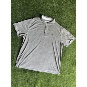 Tommy Bahama Polo Shirt XXL Silver Button Front Marlin Mini Logo‎ Men's